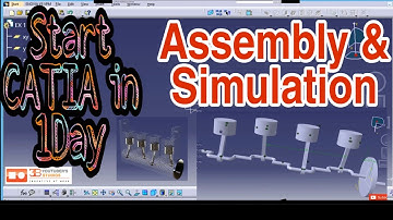 CATIA SIMULATION,  ASSEMBLY, MULTI CYLINDER ENGINE, Autocad, CATIA, 3D, 2D, DRAWING, AUTOMATION, DES