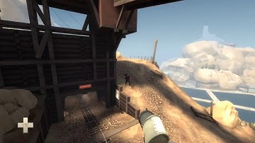 Projectile-Less Airblast Pogo/Chain Det Jump from Upward Blu Spawn to Upward Red Forward