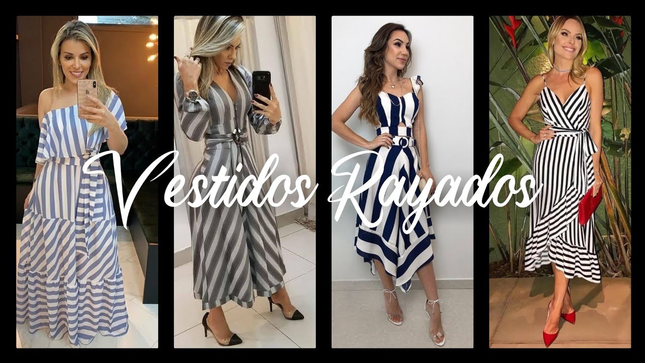 VESTIDOS RAYADOS🌸|HERMOSOS VESTIDOS RAYADOS|#moda -