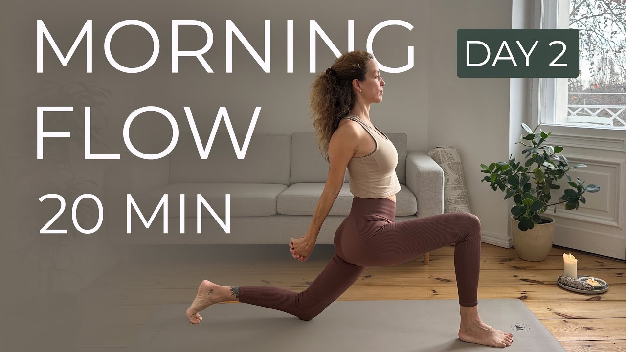 Утренняя растяжка в йоге | Комплекс упражнений йоги для всего тела | День 2: перезагрузка с помощ...