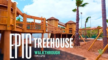 Epic Timelapse: MASSIVE Treehouse & Rope Bridge in Spain! 🌲✨