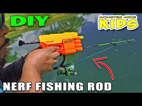 DIY Nerf Fishing Rod - Monster Mike KIDS! 