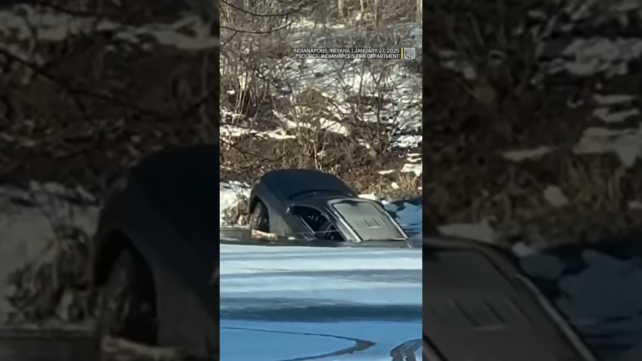 Attempt to pull car from frozen river fails - see you in the spring! 