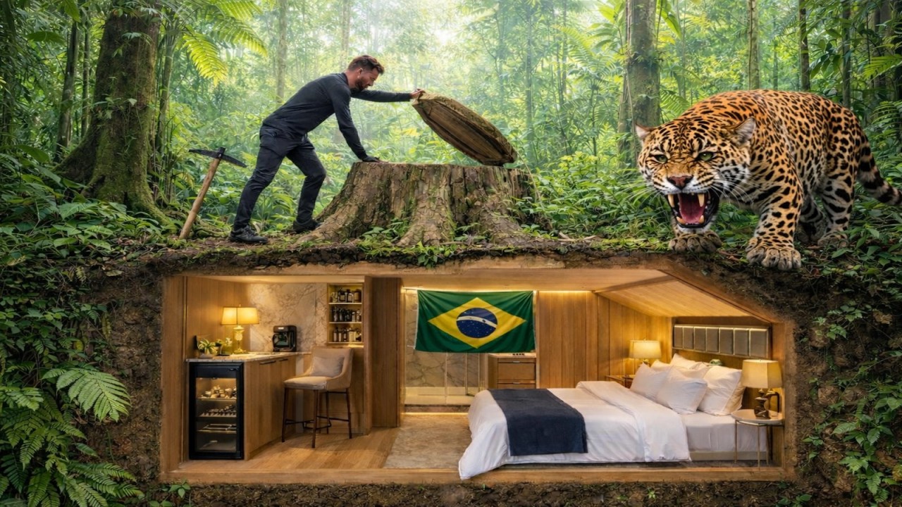 Team Building a Nuclear Bunker in the Brazilian Amazon Rainforest (State Amazonas) | ASMR Experience