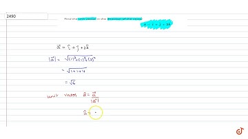 Find the unit vector in the direction of the vector ` - gt a= hat i+ hat j+2 hat k`...