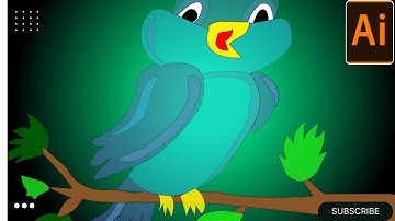 Adobe Illustrator Tutorial , How to make vector art , flat bird illustration