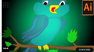 Adobe Illustrator Tutorial , How to make vector art , flat bird illustration