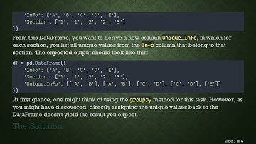 How to Create a New Column Based on Groupby in Pandas DataFrame Unique_Info