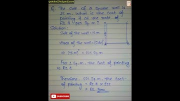 Find the Area of Square Wall and the Cost of Painting || #shorts