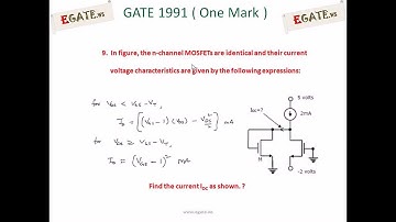 Problem on MOSFET - GATE 1991 ECE (Electronic Devices) - (www.egate.ws)