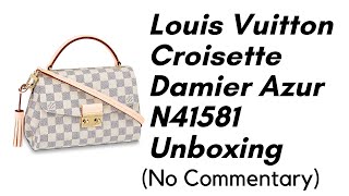 Unboxing Louis Vuitton Croisette Damier Azur, what fits