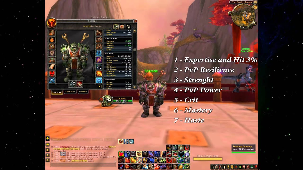 Schrade Fury Warrior Guide MoP 5.1 Stats Priority (part1) YouTube