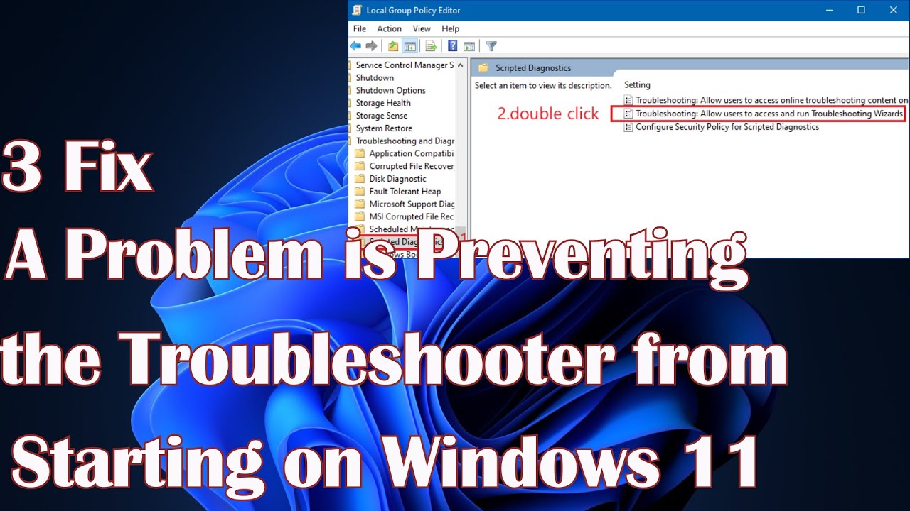 A Problem is Preventing the Troubleshooter from starting on Windows 11