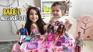 BARBİE VE KEN ALIŞVERİŞTE.! Masal ve Melek ile Kız Evcilik Barbie Oyunları, Eğitici Eğlenceli Video