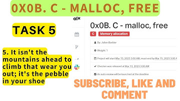 20x0B. C - malloc, free; ALX ; 5. It isn