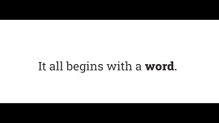 All Begins With A Word - Creative Writing