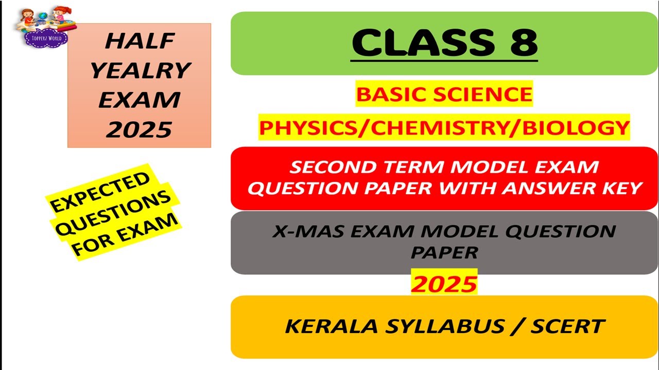 CLASS 8 BASIC SCIENCE|SECOND TERM MODEL EXAM ANSWERKEY | HALFYEARLY EXAM|MALAYALAM