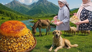🇮🇷 Village Life Iran 🌿 | Cooking Tahchin with Black-Eyed Peas 🍛🔥 | Peaceful Nature & Village Views 