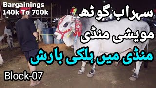 Sohrab Goth Maweshi Mandi Main halki Barish Or Price Update And Bargainings 2021