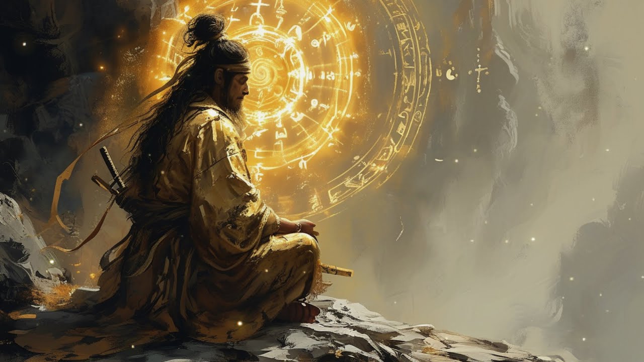 Ascendant Spirit of the Golden Hill | Samurai Zen in Sumi‑e Light