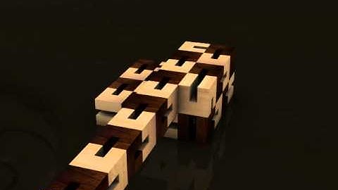Kibble Cube Wooden Puzzle SiamMandalay Solution to Serpent Cube puzzle