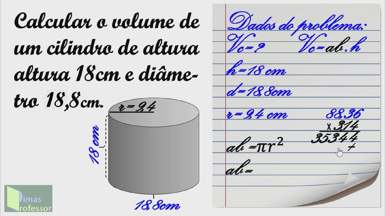 Calcular Volume Cilindro Em Litros Printable Templates Free