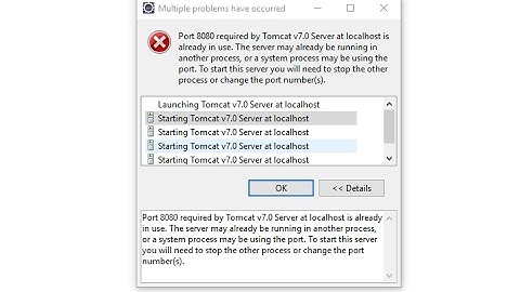 Port 8080 required by Tomcat v7 0 Server at localhost is already in use  The server may already be r