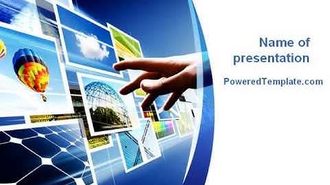 Photo On Interactive Monitor PowerPoint Template by PoweredTemplate.com
