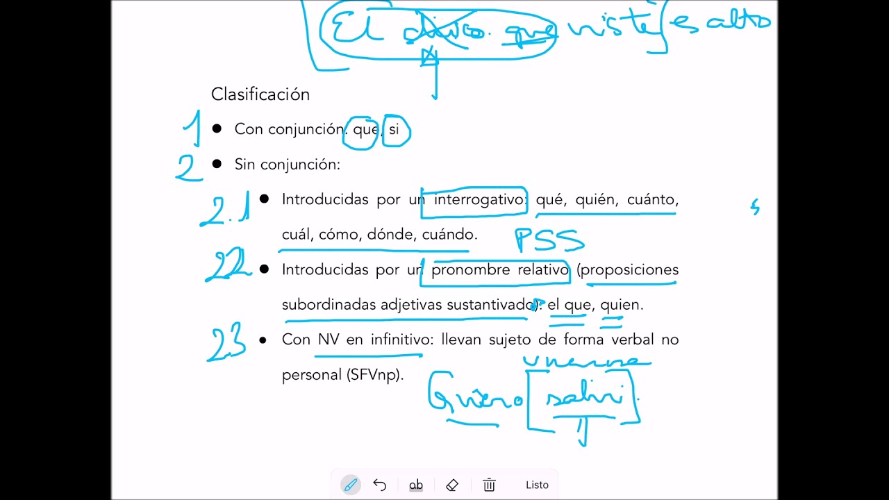 Proposiciones subordinadas sustantivas - YouTube