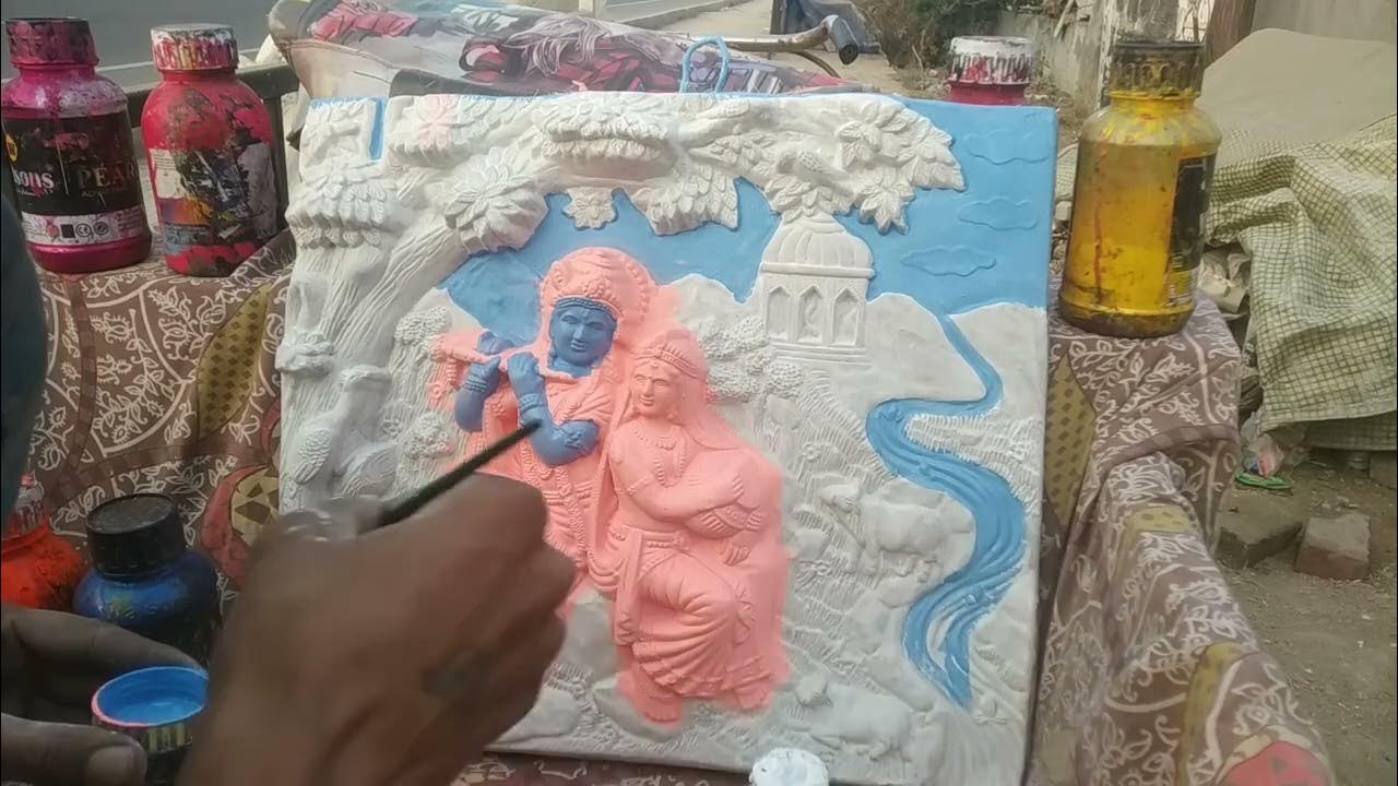 How to paint a statue मूर्ति को पेंट कैसे किया जाता हैjalandhar 