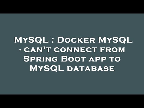 MySQL : Docker
