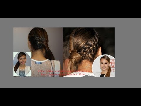 hướng dẫn tóc: bím tóc và buộc tóc lệch- nữ diễn viên Jessica Alba