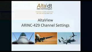 AltaView - ARINC-429 Channel Settings