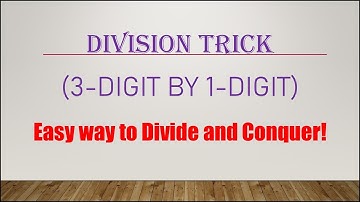 Quick Division Trick | Divide 3-digit by 1-digit Number In Your Head | How to Divide Mentally