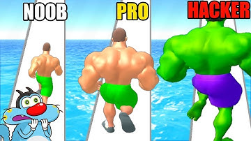 strongest hulk in muscle run with shinchan oggy jack and hulk noob vs pro vs hacker