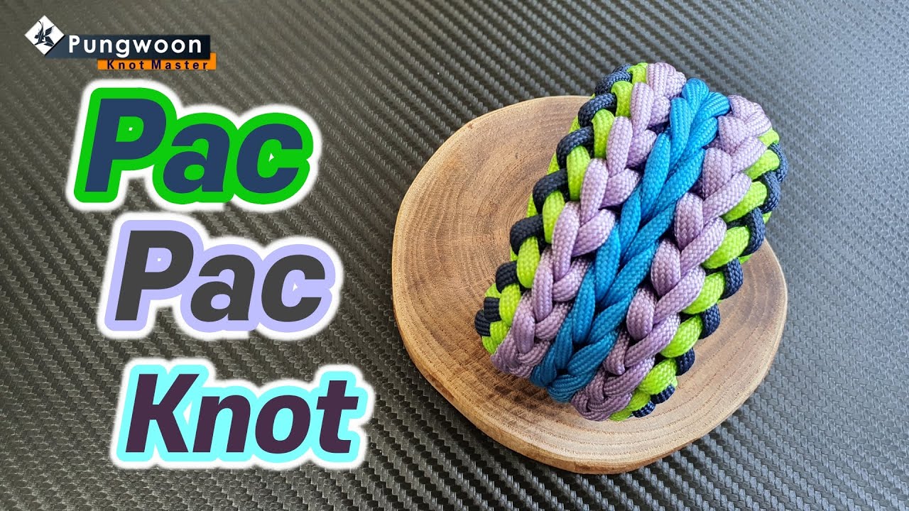 How to make PacPac knot paracord bracelet free  easy  learn tutorial 파라코드 팍팍 매듭 팔찌 만들기