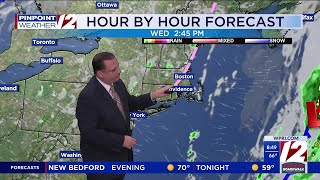 WPRI 12 Weather Forecast for 8/26/25:  Sunny, less humid today