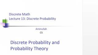 Lecture 13 probability Discrete maths