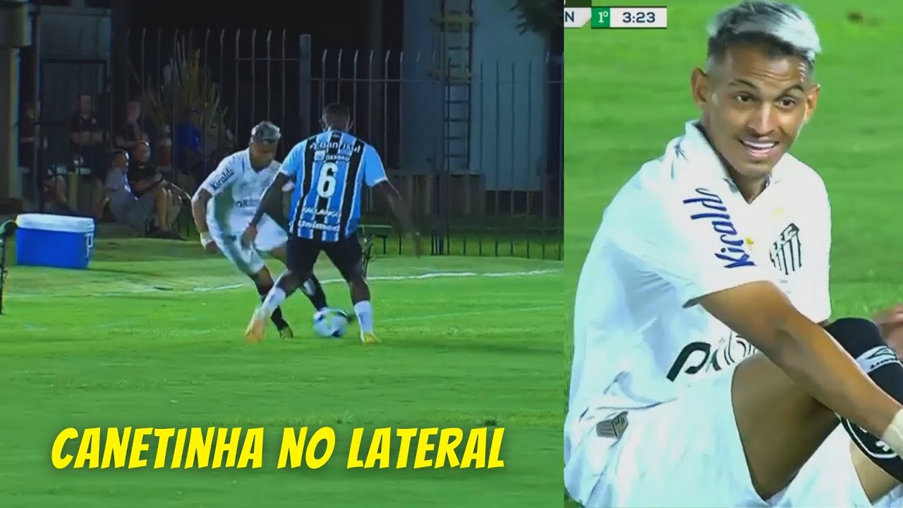 Wesley driblando jogador do Grêmio em jogo do Brasileiro Sub-20