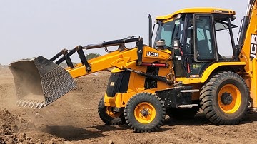 JCB vs Tree Root - JCB Pulling Machine Out Tree Roots - JCB Road For Working Construction