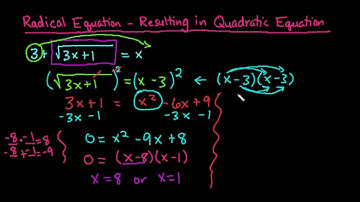 Radical Equation that Yields a Quadratic Equation