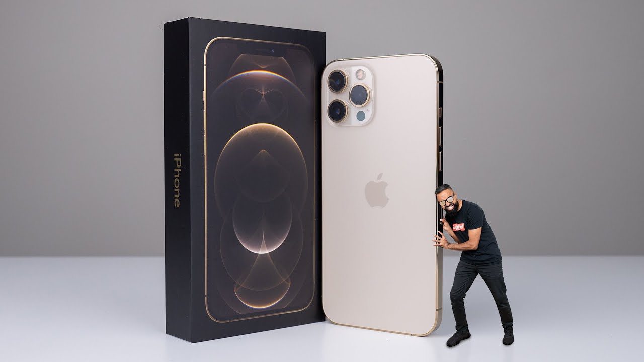 iPhone 12 Pro Max GOLD Unboxing   Size Comparison