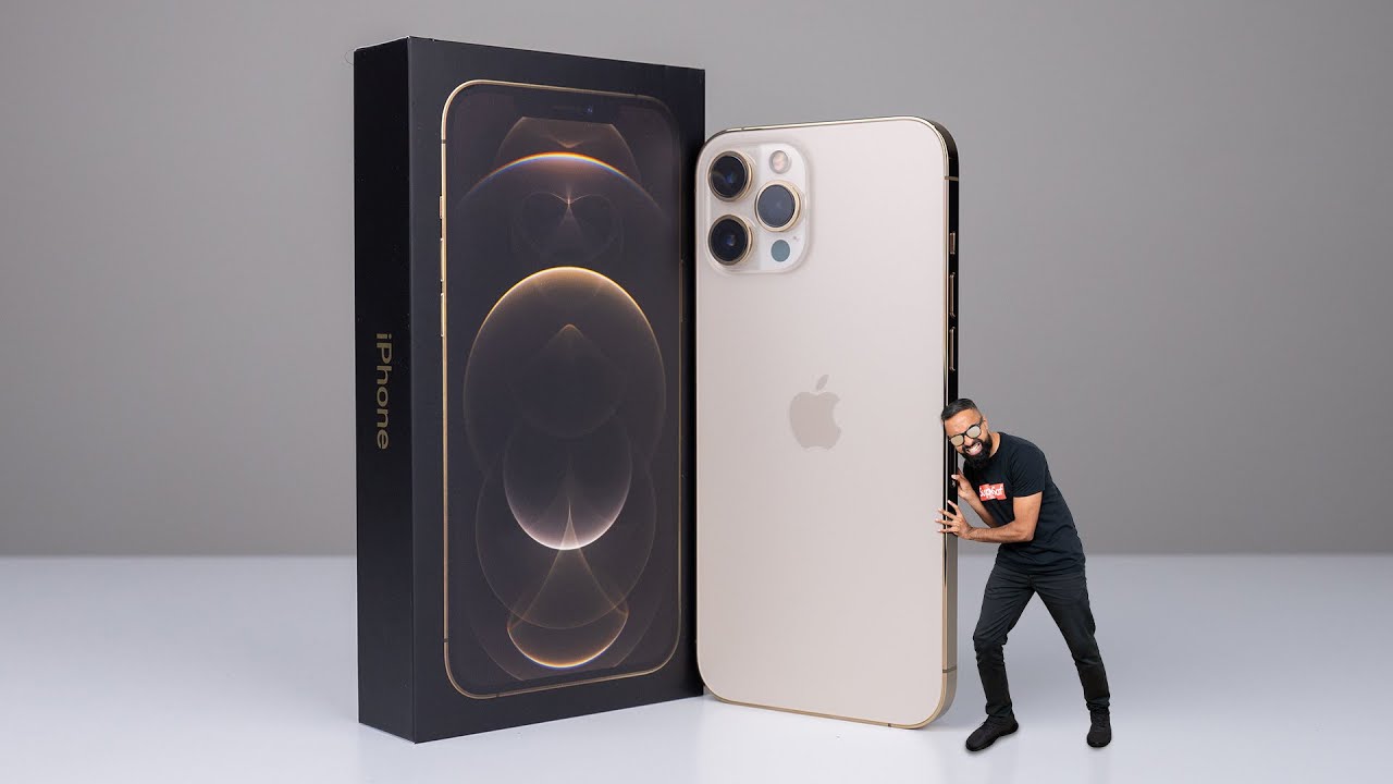 Iphone 12 Pro Max Gold Unboxing Size Comparison Youtube