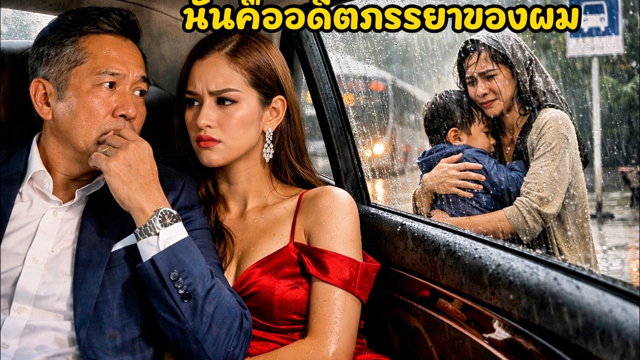 วินาทีเข่าอ่อน! มหาเศรษฐีขับรถข้ามสะพานเห็นภาพบีบหัวใจ เมียเก่ากับลูกน้อยตากฝน
