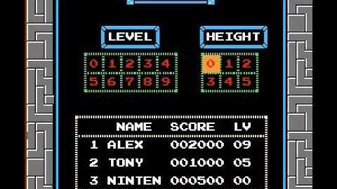 Tetris Nintendo NES Playfield Current Tetrimino Is Mirrored To The Next Piece Game Genie code