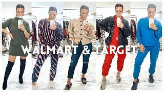 WALMART & TARGET FASHION HAUL |TRY ON & REVIEW OF AFFORDABLE LOUNGEWEAR, SWEATER DRESSES, & SWEATERS