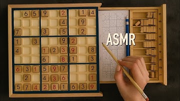 😴 ASMR - (1+ Hour) Wooden puzzle - Sudoku (7)- Clicky Whispers