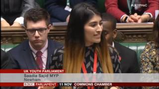 Amazing speech on democracy by Saadia Sajid MYP in the House of Commons Youth Parliament #sixthform