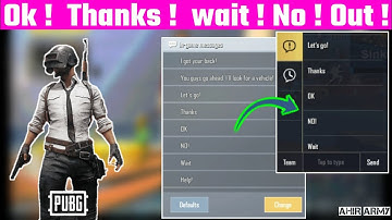 Ok No Thanks Quick Chat Pubg Mobile Lite | Pubg Lite Me Ok No Thanks Kaise Add Kare