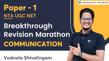 Breakthrough Revision Marathon | Communication | NTA UGC NET | Vodnala Shivalingam